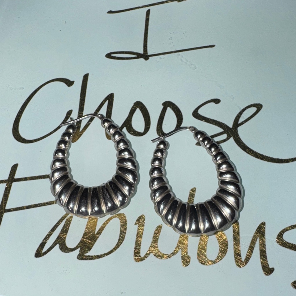Sterling Silver Hoop Earrings Brilliance Fine Jewelry Bamboo Old School Street